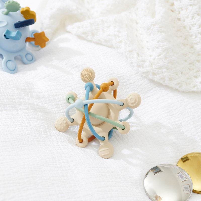 tickit® SiliSoft Fidget Rattle (Neutral) – Sensory Teether and Rattle for Babies