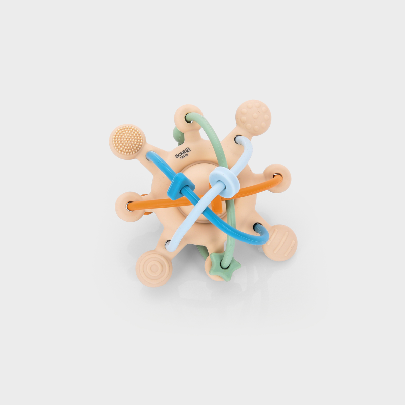 tickit® SiliSoft Fidget Rattle (Neutral) – Sensory Teether and Rattle for Babies