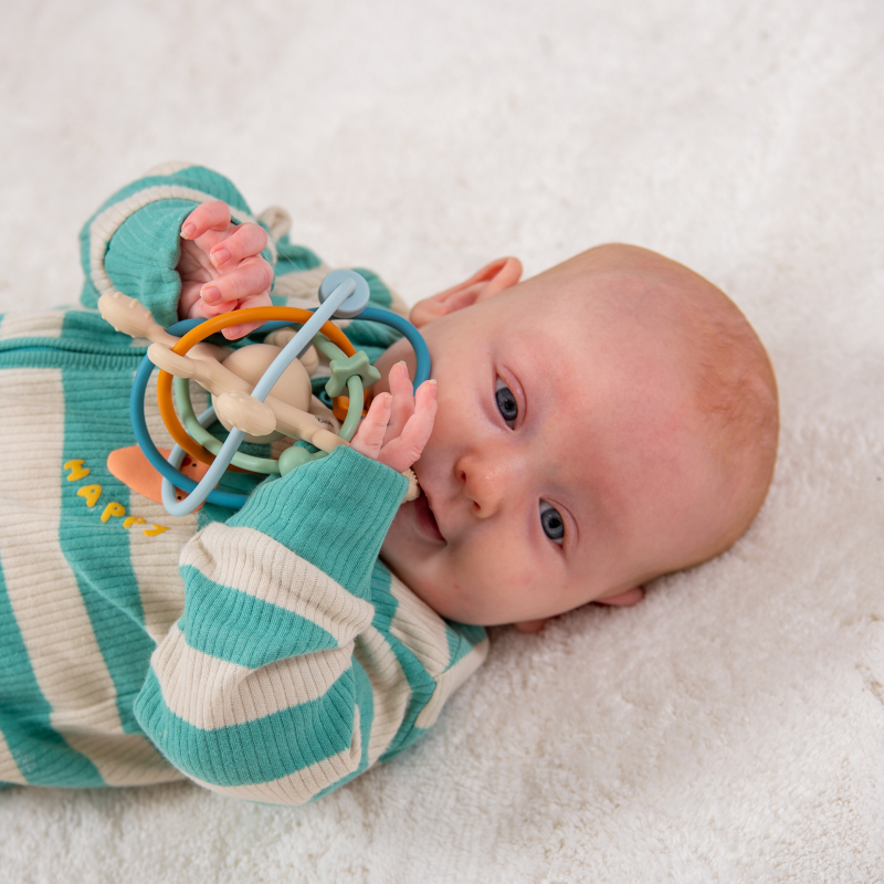 tickit® SiliSoft Fidget Rattle (Neutral) – Sensory Teether and Rattle for Babies