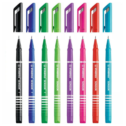 Stabilo Sensor Fine Liner Pen 0.3mm Assorted Colours Pack of 8