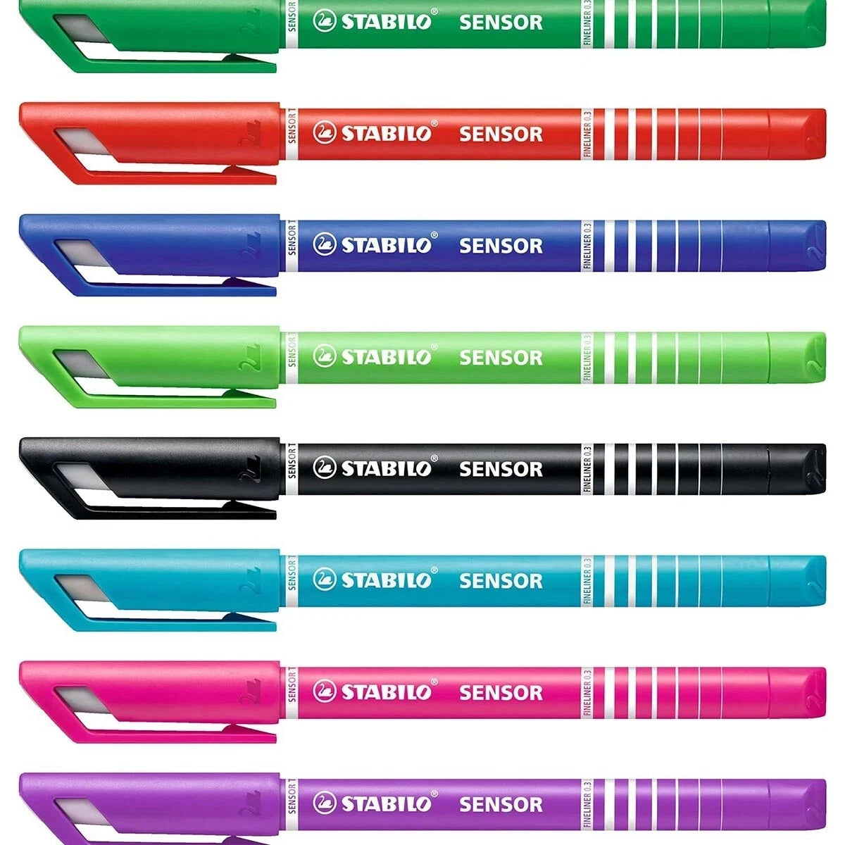 Stabilo Sensor Fine Liner Pen 0.3mm Assorted Colours Pack of 8
