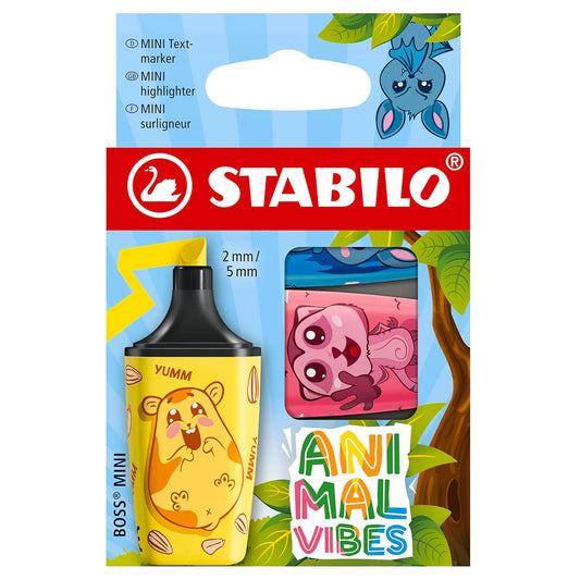 Stabilo Boss Mini Animal Vibes Highlighters (3 Pack) – Fun Learning Support for All Ages