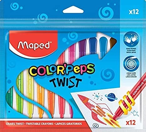 Maped Color'Peps Twist Colouring Crayons (Pack of 12)