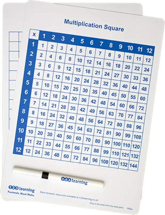 A4 Multiplication Square - Whiteboard | The Dyslexia Shop