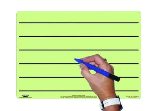 A4 Tinted Dry-Wipe Board-Pen-Bag Green-Lined | The Dyslexia Shop