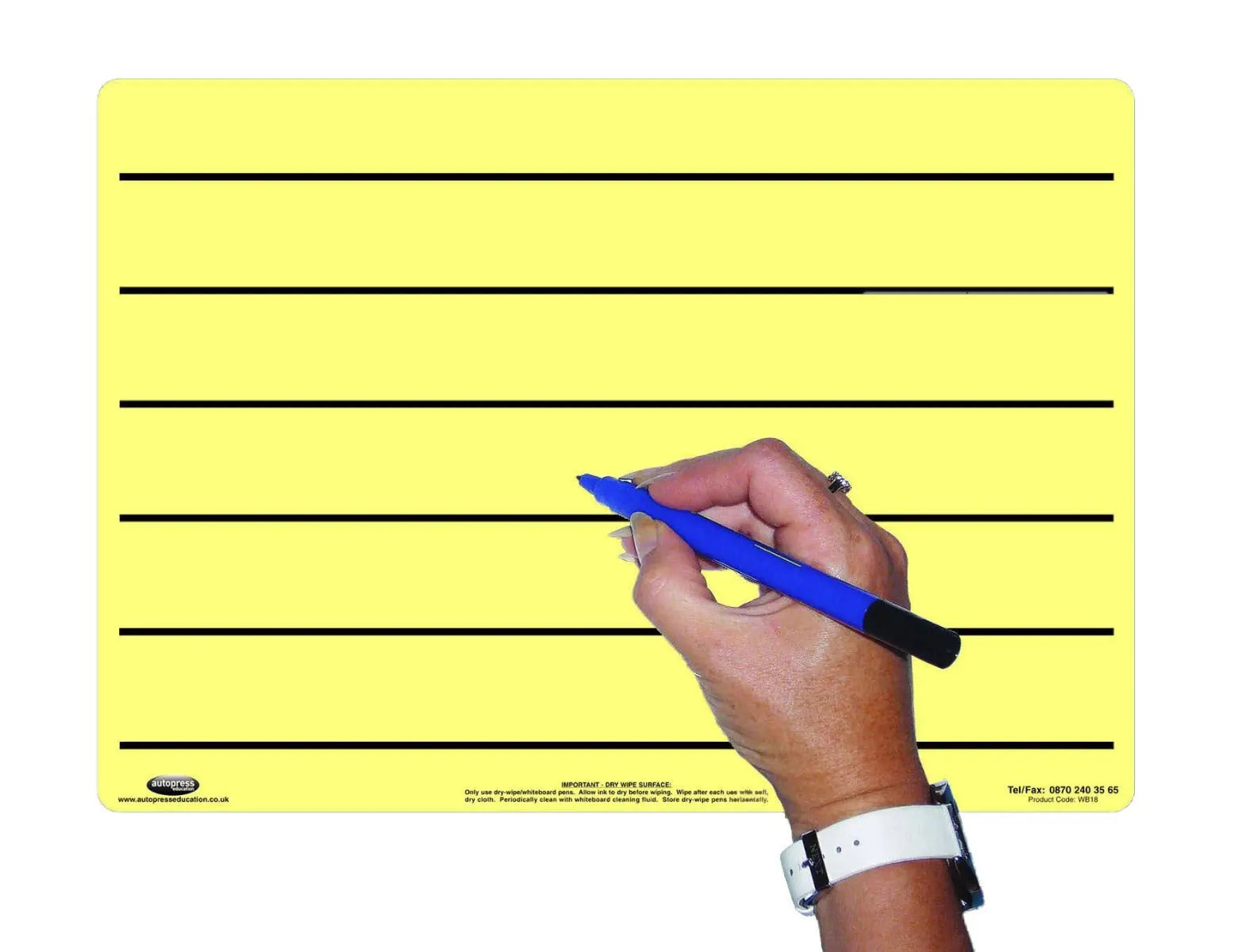 A4 Tinted Dry-Wipe Board-pen Yellow-Lined | The Dyslexia Shop