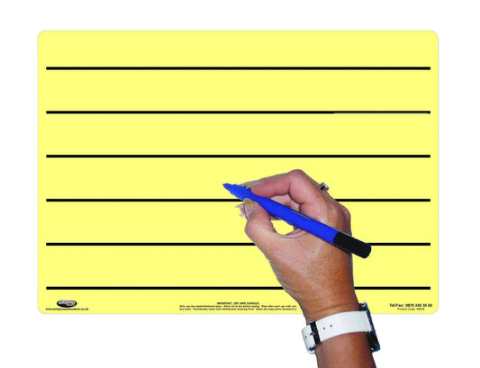 A4 Tinted Dry-Wipe Board-pen Yellow-Lined | The Dyslexia Shop