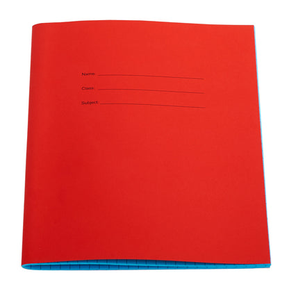 A5 (9" x 7") - 7mm Squared Tinted Paper - Exercise Book (Red Cover) | The Dyslexia Shop