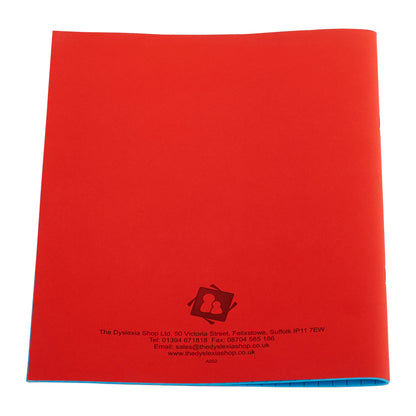 A5 (9" x 7") - 7mm Squared Tinted Paper - Exercise Book (Red Cover) | The Dyslexia Shop