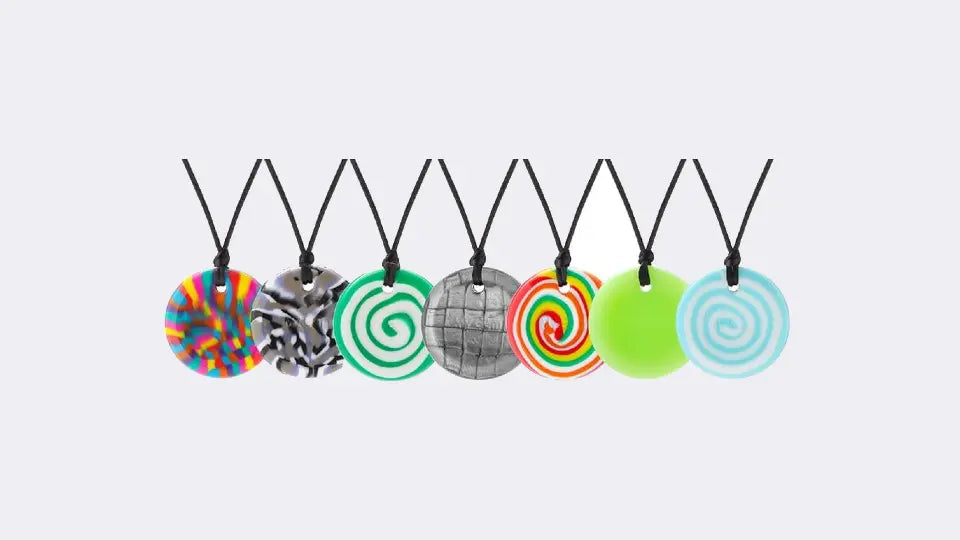 Button Sensory Chew Pendant - Camo | The Dyslexia Shop