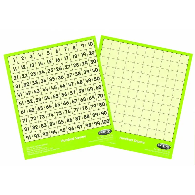 Child's Hundred Square - Medium | The Dyslexia Shop