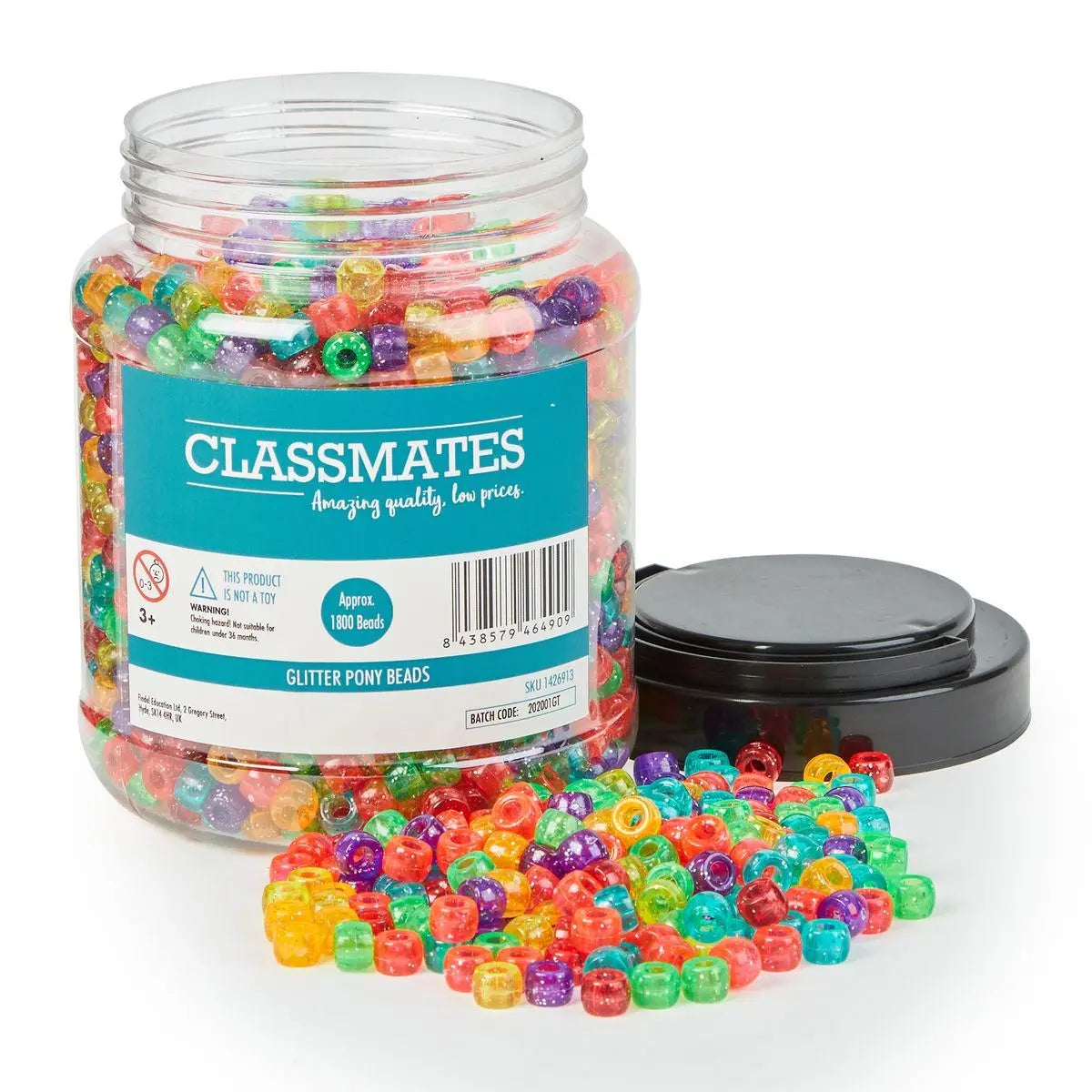 Classmates Glitter Pony Beads | The Dyslexia Shop