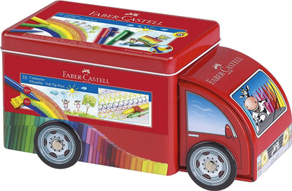 Faber-Castell 33 Pen Truck Tin with Connector Clips | The Dyslexia Shop