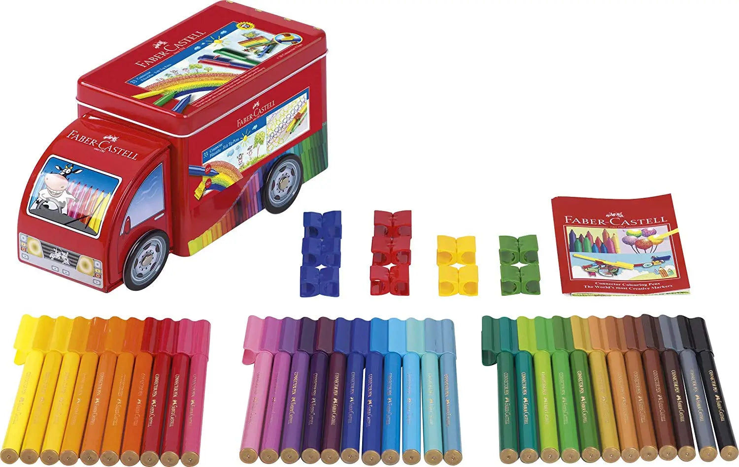 Faber-Castell 33 Pen Truck Tin with Connector Clips | The Dyslexia Shop