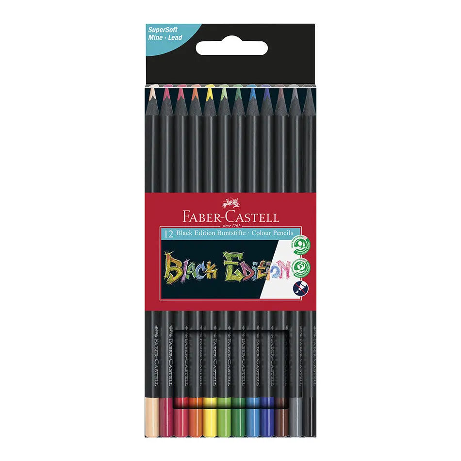 Faber-Castell Colour Pencils Black Edition 12x | The Dyslexia Shop