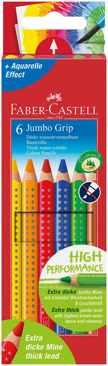 Faber-Castell GRIP 2001 Colour Pencils (Box of 6 Colours) | The Dyslexia Shop