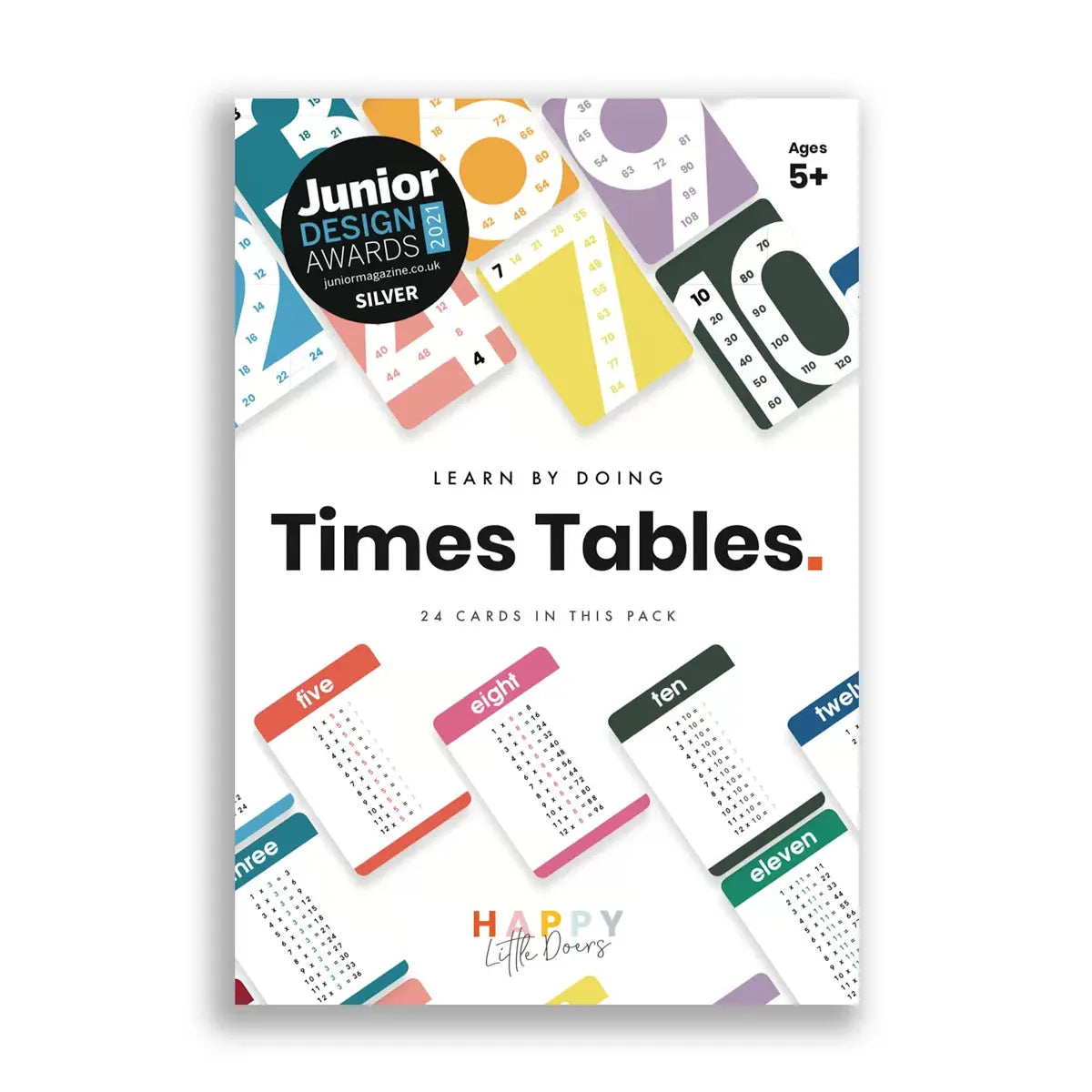 Learn Times Tables Flash Cards Pack Of 26 - Happy Little Doers | The Dyslexia Shop