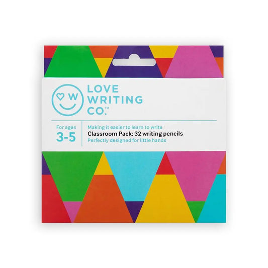 Love Writing Co. Ages 3-5 - Writing Pencils – Jumbo Pack of 32 | The Dyslexia Shop