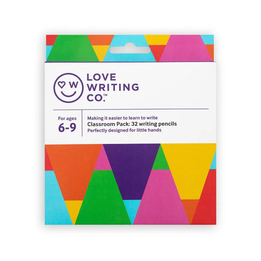 Love Writing Co. Ages 6-9 - Writing Pencils – Jumbo Pack of 32 | The Dyslexia Shop
