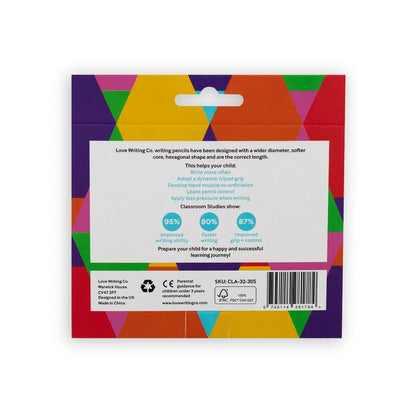 Love Writing Co. Ages 6-9 - Writing Pencils – Jumbo Pack of 32 | The Dyslexia Shop