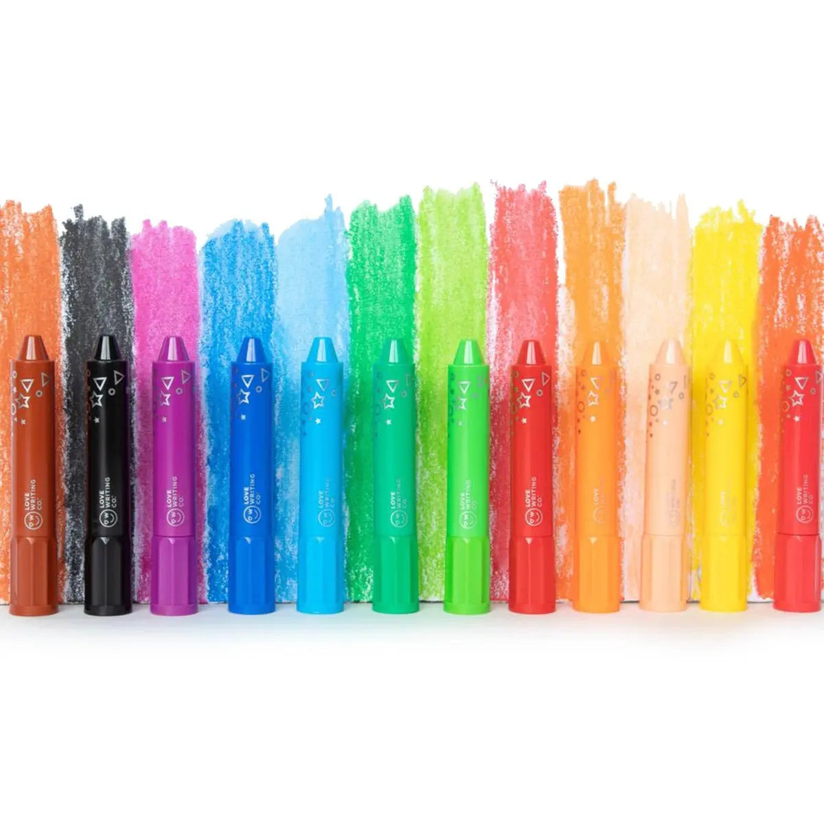 Love Writing Co. Washable Arty Crayons - Pack of 12 | The Dyslexia Shop