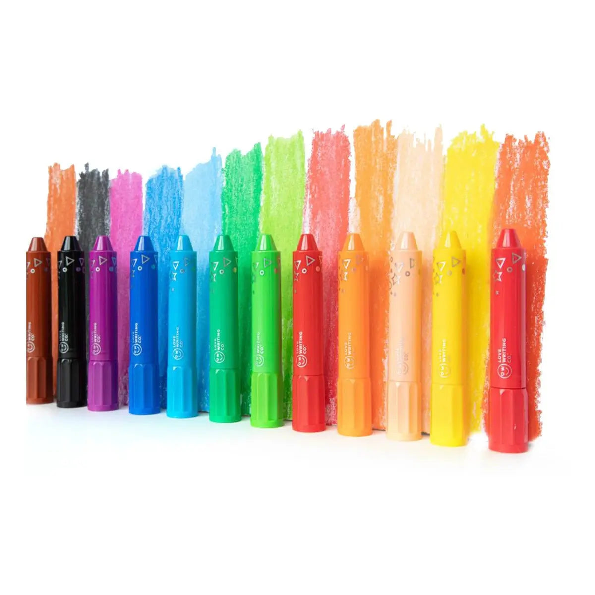 Love Writing Co. Washable Arty Crayons - Pack of 12 | The Dyslexia Shop