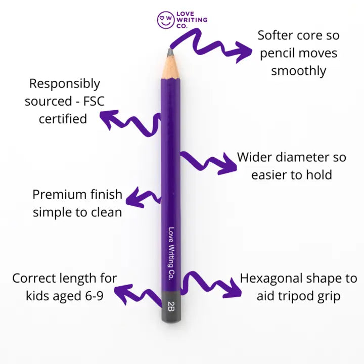 Love Writing Co. Writing Pencils - pack of 5- Ages 6-9 | The Dyslexia Shop