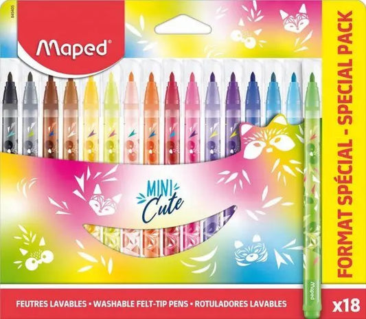 Maped Mini Cute Felt Pens x18 | The Dyslexia Shop