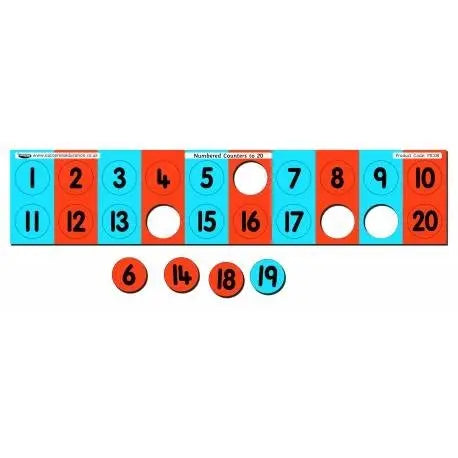 20 Math Counters Numbered Counters to 20 | The Dyslexia Shop