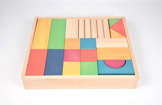 Rainbow Wooden Jumbo Block Set - Pk54 | The Dyslexia Shop