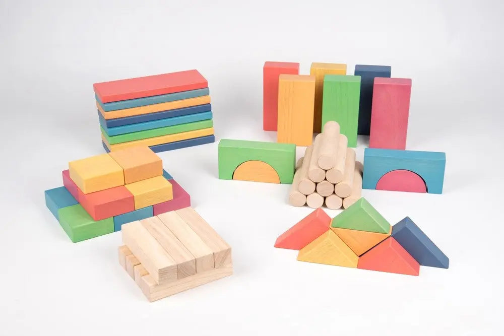 Rainbow Wooden Jumbo Block Set - Pk54 | The Dyslexia Shop
