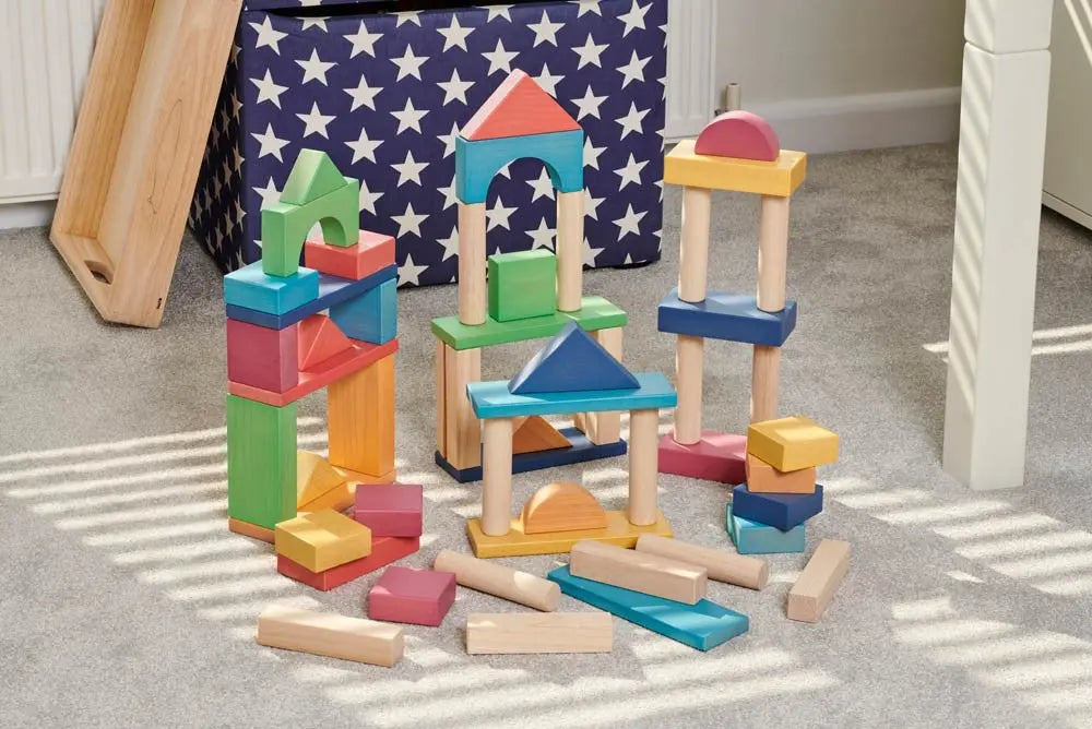 Rainbow Wooden Jumbo Block Set - Pk54 | The Dyslexia Shop