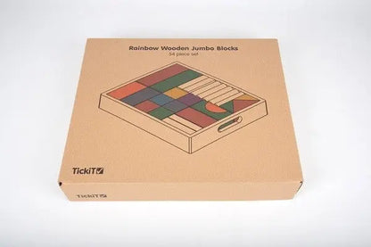 Rainbow Wooden Jumbo Block Set - Pk54 | The Dyslexia Shop