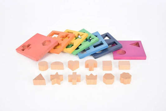 Rainbow Wooden Shape Stacker | The Dyslexia Shop