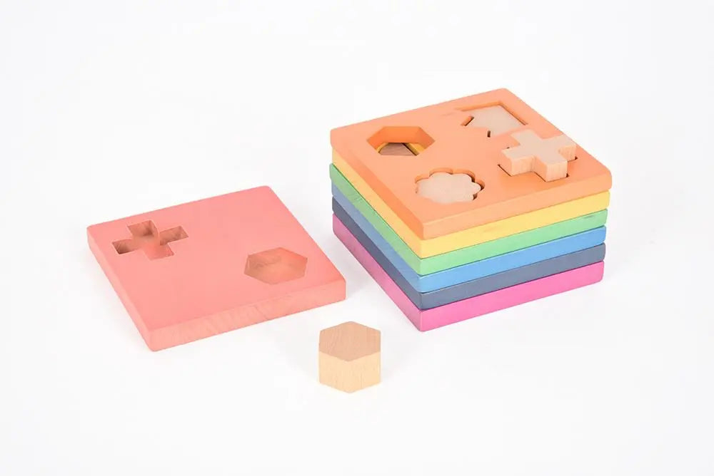Rainbow Wooden Shape Stacker | The Dyslexia Shop