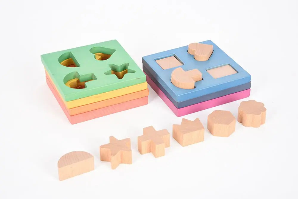 Rainbow Wooden Shape Stacker | The Dyslexia Shop