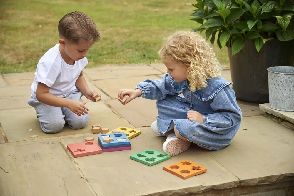 Rainbow Wooden Shape Stacker | The Dyslexia Shop