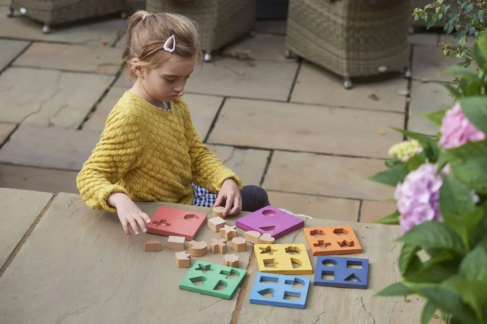 Rainbow Wooden Shape Stacker | The Dyslexia Shop