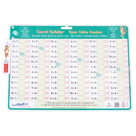 Secret Scholar Times Tables Random with Secret Decoder | The Dyslexia Shop