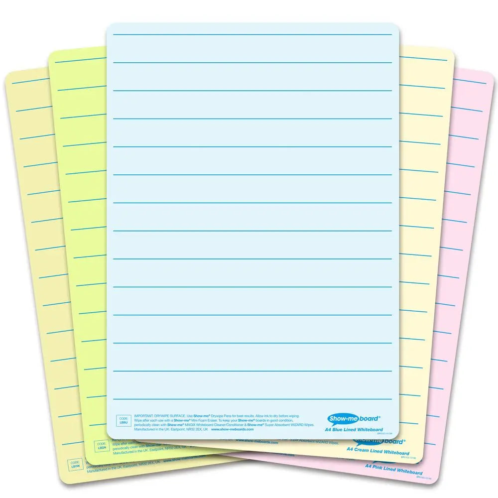 Show-Me - A4 Lined Tinted Drywipe Boards | The Dyslexia Shop