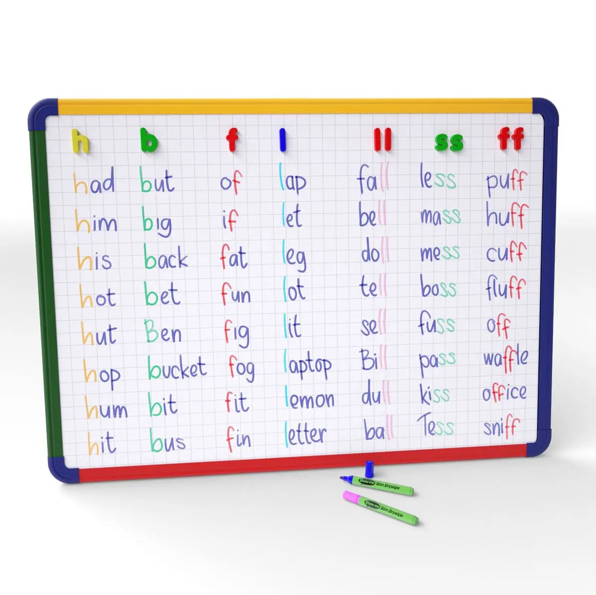 Show-me A1 Gridded/Plain Magnetic Framed Whiteboard | The Dyslexia Shop
