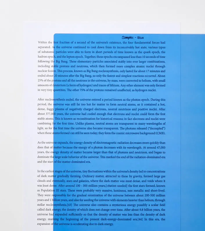 Simplex A5 Coloured Overlay – Reduce Visual Stress | The Dyslexia Shop