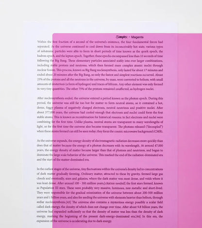 Simplex A4 Coloured Overlay | The Dyslexia Shop