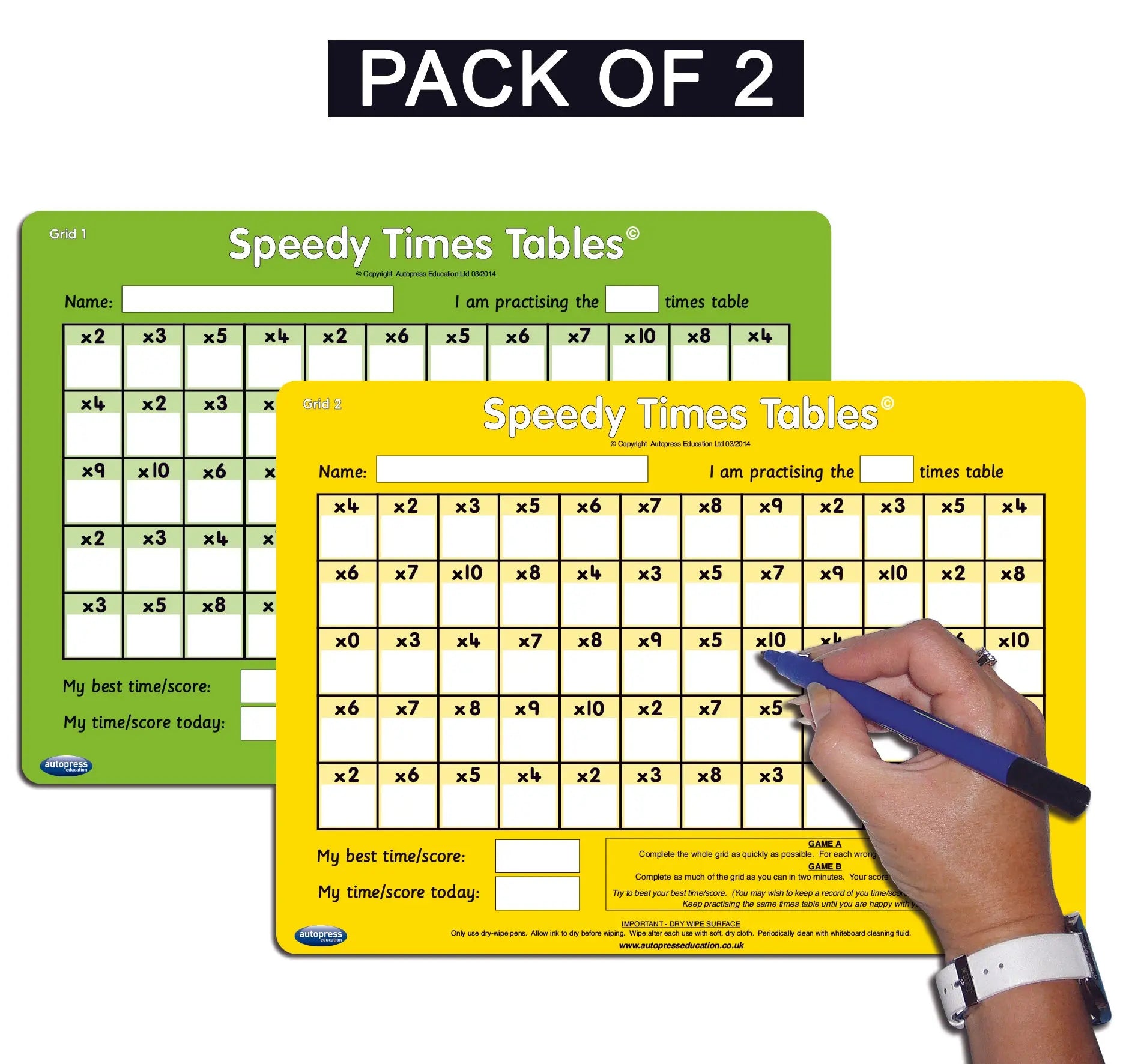 Speedy Times Tables - Pair (10x10) | The Dyslexia Shop