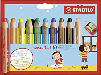 Stabilo Woody 3 in 1 Coloured Pencils & Sharpener | The Dyslexia Shop