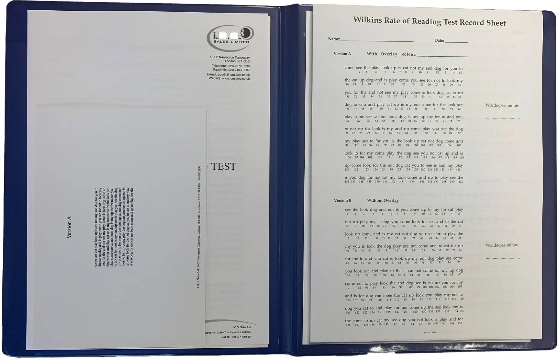 Wilkins Rate Of Reading Test | The Dyslexia Shop