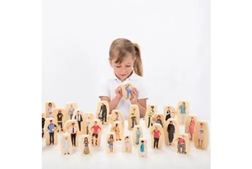 Wooden Community People Blocks - Pk32 | The Dyslexia Shop