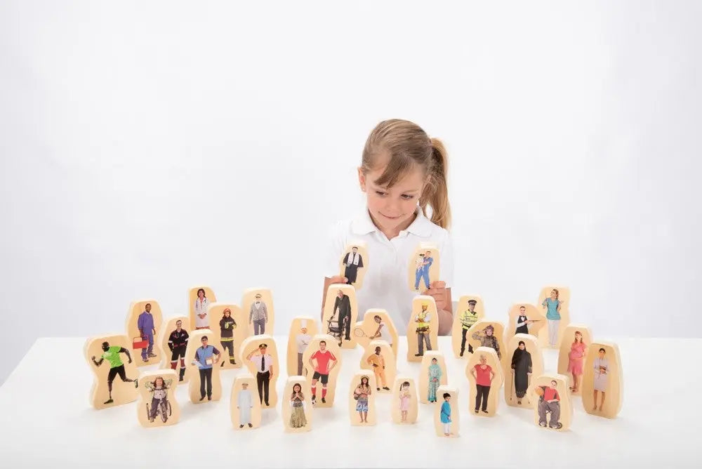 Wooden Community People Blocks - Pk32 | The Dyslexia Shop
