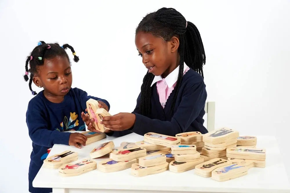 Wooden Community People Blocks - Pk32 | The Dyslexia Shop