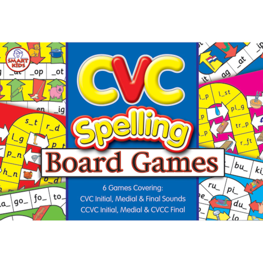 6 CVC-CVCC Spelling Board Games